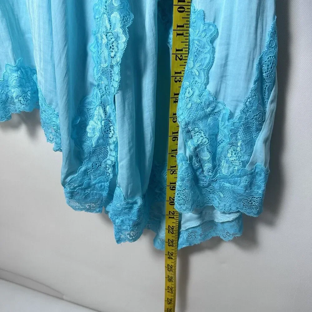 Elegant Blue Lace Trim Skirt - Picture 9 of 9